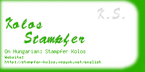 kolos stampfer business card